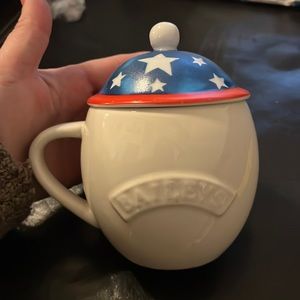 Baileys coffee mug with patriotic topper